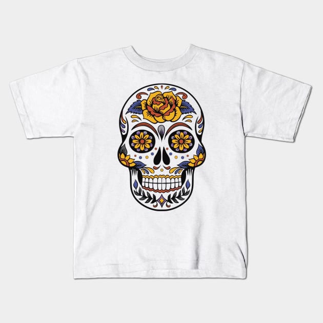 Colorful Skull Kids T-Shirt by MaiKStore